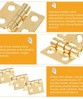 24 Pcs Dollhouse Hinges 10x8mm 180 Degree Stainless Steel Gold Tiny Hinges For Miniature Furniture And Jewelry Boxes With 96 Screws Included By SynHHnergyx