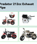 Upgrade Header Exhaust Pipe Kit For Predator 212cc 196cc 224cc Engines And GX160 GX200 Clones displayed with go-karts and mini bikes