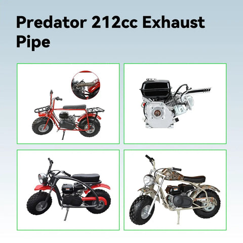 Upgrade Header Exhaust Pipe Kit For Predator 212cc 196cc 224cc Engines And GX160 GX200 Clones displayed with go-karts and mini bikes
