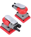 Ultra Sleek And Featherweight Pneumatic Random Orbital Sander And Polisher With 5mm Orbit And 10000Rpm Speed, compact air tool with red accents.