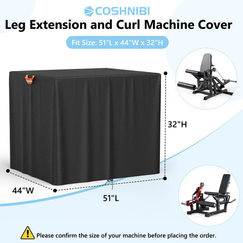 Heavy Duty Waterproof Leg Extension And Curl Machine Cover For Home Gym 420D Dustproof Adjustable Bench Shield Black 51x44x32"