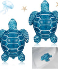 2 Pack Sea Turtle Toilet Bolt Caps Decorative Ceramic Screw Covers for Bathroom Hardware in blue sea pattern