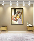 Arcfox Slick H Type LED Track Light Head 9W 3000K Warm White ETL Dimmable Track Lighting in living room with art wall