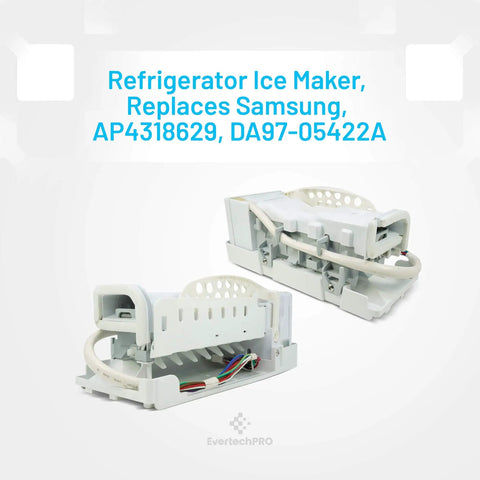 Ice Maker Replacement DA97-05422A Compatible With Samsung Refrigerators, plug and play design, shown in white material