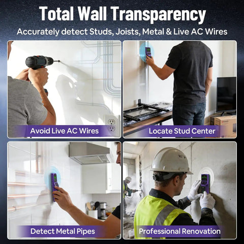 Heavy Duty 7 In 1 Wall Scanner Stud Finder With Cross Beam Laser Level And Bubble Vials For Deep Wood Metal Live Wire Detection Hella Sharp Accuracy Built Different To Supercharge Your Weekend Warrior Toolkit