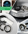 Top Tier Washer Seal Bearing Kit Knockout Durability Heavy Duty Tub Bearings showing parts with rust-resistant seals and lubrication.
