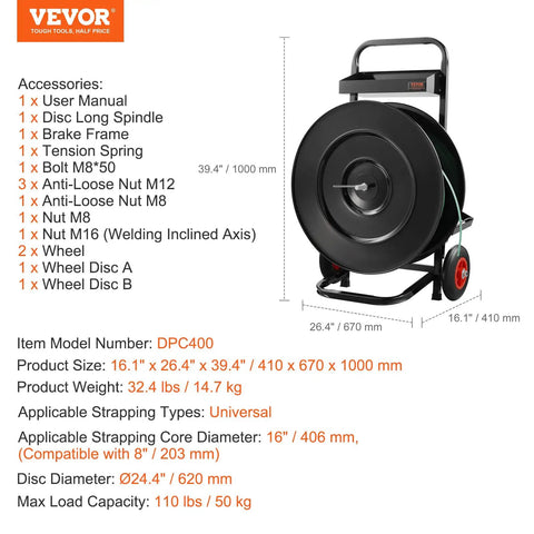 Heavy Duty Banding Strapping Cart Smooth Operator Rig For Pet Pp And Fiber Rolls featuring a steel frame and wheels for easy transport.