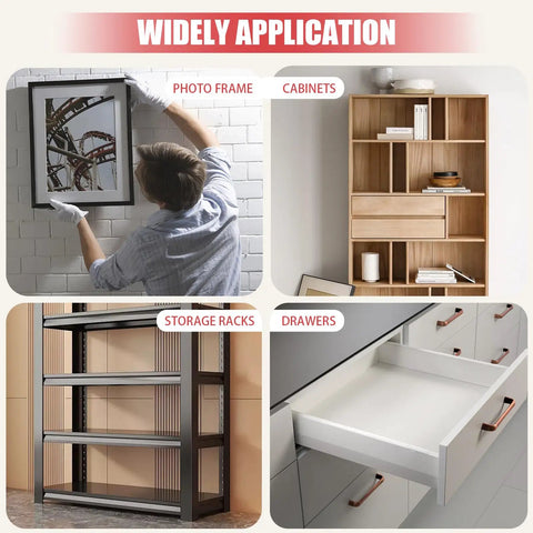 Collage showing applications of Corner Clamps For Woodworking 4 Pack 90 Degree Right Angle Aluminum Squares 5.5 Inch For Cabinets Drawers