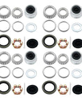 Four Pack 3500Lb Trailer Bearing Kit For 1-3/8 To 1-1/16 Inch Axles With 1.98 Inch Dust Caps Rubber Plugs Cotter Pins And Seals