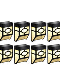 Outdoor Solar Wall Lights Set Of 8 With Dual Modes Warm White And Color Changing LEDs Waterproof Pathway Deck Fence Patio