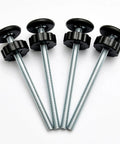Drop Dead Solid 8mm Threaded Spindle Rods Baby And Pet Gate Replacement Parts No Hassle Swap Universal Fit Heavy Duty metal spindle rods in 4 pack.