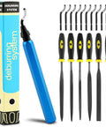Deburring Tool Kit For DIY Projects With 6 Needle Files And 10 Blades, Professional Deburring Set For Resin, Aluminum, Brass, Plastic