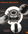 Close-up view of front wheel hub and bearing assembly for Mazda 6 2014-2016 and Mazda CX-5 2013-2016, with seal design and bolts