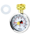 2.5 Inch Dial Water Pressure Gauge With Three Quarters Inch Female Hose Thread Waterproof Pressure Tester For Home And Garden Memory Pointer 0 To 100 Psi Durable Stainless Steel Case