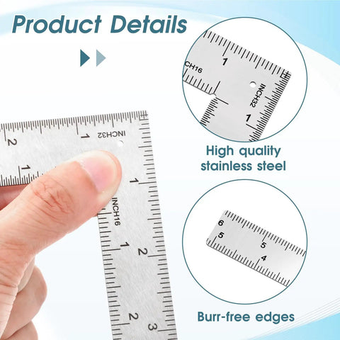 Real Deal Stainless Steel L Square Framing Ruler 4 By 6 Inch 90 Degree Layout Tool double-sided scale with burr-free edges