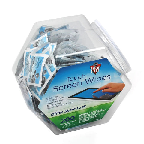 Hexagonal container of Touch Screen Cleaning Wipes for Monitors, Laptops, Phones and TVs, Office Share Pack 200 Count