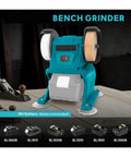 Cordless Electric Bench Grinder With 2 Wheels For Metal Polishing And Deburring, featuring dual wheels and compact design.