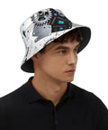 Fresh Lightweight Bucket Hat For Men And Women Featuring Dope All Over Print Polyester Twill Fabric, worn by a man.