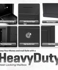 Heavy Duty Metal Donation Box With Slot And Lock For Cash Drops, showing storage, edges, hinges, holes, lock, finish