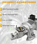 Road Ready Performance Water Coolant Pump And Thermostat Kit Compatible With Hyundai Sonata Hybrid Two Liter Engines 2016 To 2020 Kia Optima close-up of pump design with valve.