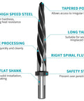 Three Quarters Inch Reamer Drill Bit For Steel Metal Wood HSS Tapered Bridge Reamer Bit With One Half Inch Shank Heavy Duty Tool