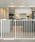 Extra Wide Baby Gate For Doorways And Stairs 57.5 To 62 Inch Fits Narrow 2.16 Inch Gaps 30 Inch High Heavy Duty Metal Pressure Mounted Gate