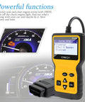 OBD2 Scanner Code Reader for Cars Read and Erase Fault Codes Check Engine Light Emission Monitor Yellow Device Display