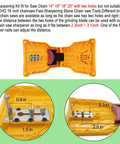 Portable Teeth Chainsaw Sharpener With Bar Mount fits 14 16 18 20 inch chainsaws, two holes bar, durable design, yellow plastic