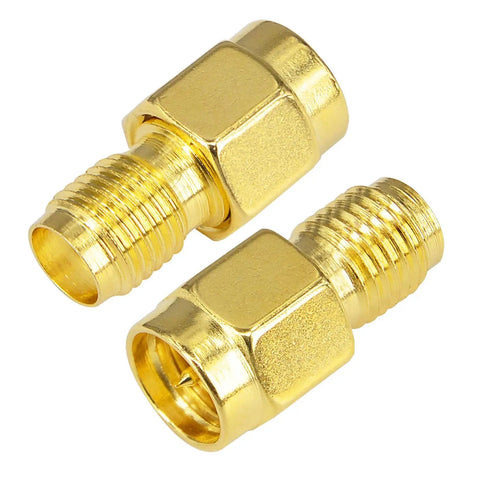 SMA Male To SMA Female FPV Antenna Adapter 2 Pack Coaxial Cable Connector Low Loss 50 Ohm, gold-plated copper adapters.