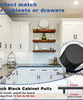 30 Pack Matte Black Stainless Steel Cabinet Handles For Cabinets And Drawers With 3 Inch Hole Center in modern kitchen