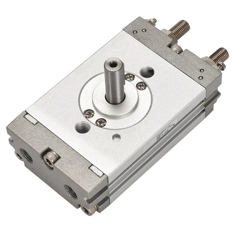 Heavy Duty Rack And Pinion Rotary Actuator Built Tough CRQ2B Series with metal body and output shaft for automation setup.
