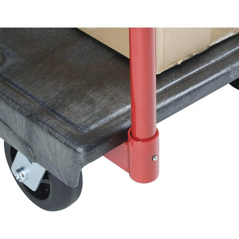 Rock Solid 36 by 24 Inch Platform Truck Rated for 1000 Pounds Built like a Tank Black Cargo Dolly With Textured Grip Surface and Rust Proof Steel Handle for No Sweat Warehouse Moves and Shop Jobs