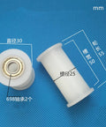 Rock Solid Double Bearing Sliding Door Pulley Wheels H Groove Nylon Rollers Furniture Drawer Hardware set of two, 30mm diameter.
