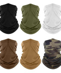 Six Pack Neck Gaiter Face Mask Bandana For Outdoor Adventures, Fishing And Travel, Cooling Sun Protection Scarf assortment