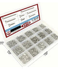 1070-Piece M2 Wood Screw Set With Cross-Recessed Flat Head Self-Tapping Hardware For DIY Projects, Eight Lengths From M2x4 To M2x20, Fully Organized Kit For Furniture, Cabinets, And General Woodworking, in divided storage box