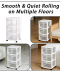 4 Piece Replacement Casters Wheels Compatible With 3 Drawer Cart M8 Utility showing smooth rolling on different floors