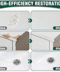 Before and after use of All Surface White Touch Up Paint Pen For Cabinets, Furniture, Walls, Doors, Metal And Enamel Appliances.