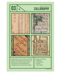 Six Poster Applied Arts Set for Classrooms, 12x18 Inch Design Posters Covering Calligraphy, K-12 Teaching Materials, Made in USA