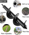 4 Inch By 12 Inch Garden Auger Drill Bit For Planting Bulbs And Flower Beds Planters With 3/8 Inch Hex Drive Fits Most Drills