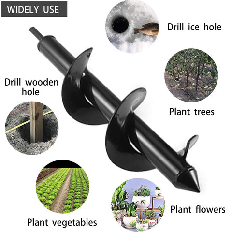 4 Inch By 12 Inch Garden Auger Drill Bit For Planting Bulbs And Flower Beds Planters With 3/8 Inch Hex Drive Fits Most Drills