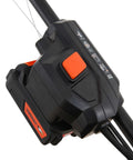 Closeup of electric start button on Gas Walk Behind Lawn Mower with CVT Transmission, 6 Speed Pace Control, Easy Start Button