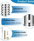 Product details of Three Quarters Inch Threaded Tip Replacement Kit For Wood Or Metal Poles With Two Sets Of Tips And Eight Small Screws Plus Extension Pole Adapter For Mop Broom And Household Cleaning Tools showing aluminum alloy tips and screw variety.