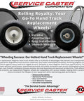 10 X 3.5 Inch Pneumatic Replacement Caster Wheel For Magliner Hand Truck featuring dual ball bearings and durable design.