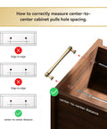 Diagram showing how to measure center-to-center distance for 10 Pack 5 Inch Champagne Bronze Cabinet Pulls, Solid Zinc Alloy Hardware For Kitchen Cabinets, Dresser, Vanity And Wardrobe, Includes M4 Screws, Rust Resistant, Durable Handle Set