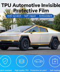 Premium 8.5 Mil TPU Paint Protection Film Precut Rear Bumper Guard For Tesla Cybertruck 2025 And 2026 on vehicle showing anti-scratch protection.
