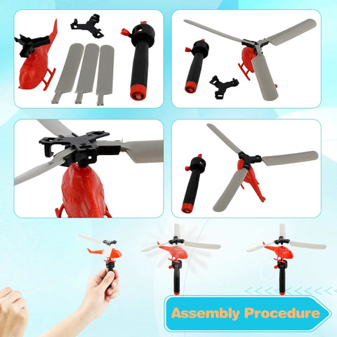 Epic 12 Pack Handheld Flying Helicopters And Plastic Airplane Toys For Kids Outdoor Play Party Favors assembly guide
