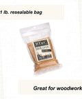 Natural Hide Glue Granules For Woodworking And Cabinet Building Reversible Animal Protein Adhesive Heavy Duty Bond in 1 lb resealable bag.