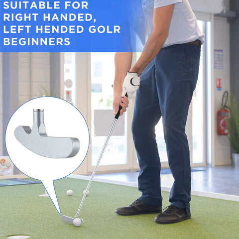 Person using Two Way Golf Putter Set With Three Putter Clubs And Six Practice Balls For Left Or Right Handed Golfers