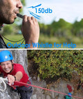 Image of Military Grade Signal Mirror Survival Tool With Small Compass And Whistle Grab And Go 3x2 Inch Reflector used outdoors for emergency.