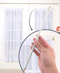 Heavy Duty Swivel Sash Curtain Rods 21 To 38 Inch Telescopic Set Of 2 shown in hand, ideal for mounting sheer drapes